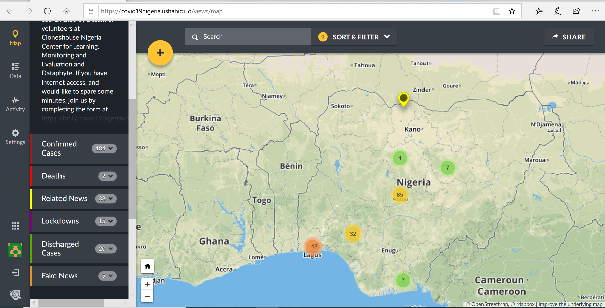 Data visualization on a map